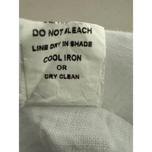 Francesca Bettini 100% Linen Blouse Women Size S White Sleeveless Frayed Hem Top - Picture 8 of 8